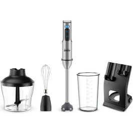 Grunkel Batidora de Mano BM-2000SET 2000W 0.8L con Vaso, Picadora, Varilla y Soporte